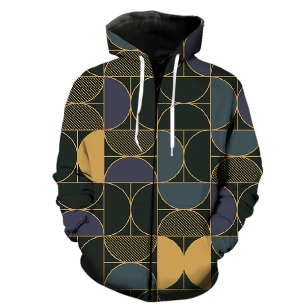 Sudadera con capucha y cremallera con estampado abstracto para hombre, sudaderas con estampado 3D, gran oferta 2024, ropa de calle de gran tamaño, genial, unisex, divertida, informal para adolescentes