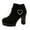 Black, variant on Womens Ankle Boots Suede Round Toe Platform High Heels Fashion Buckle Strap Zipper Fall Winter Dress Booties