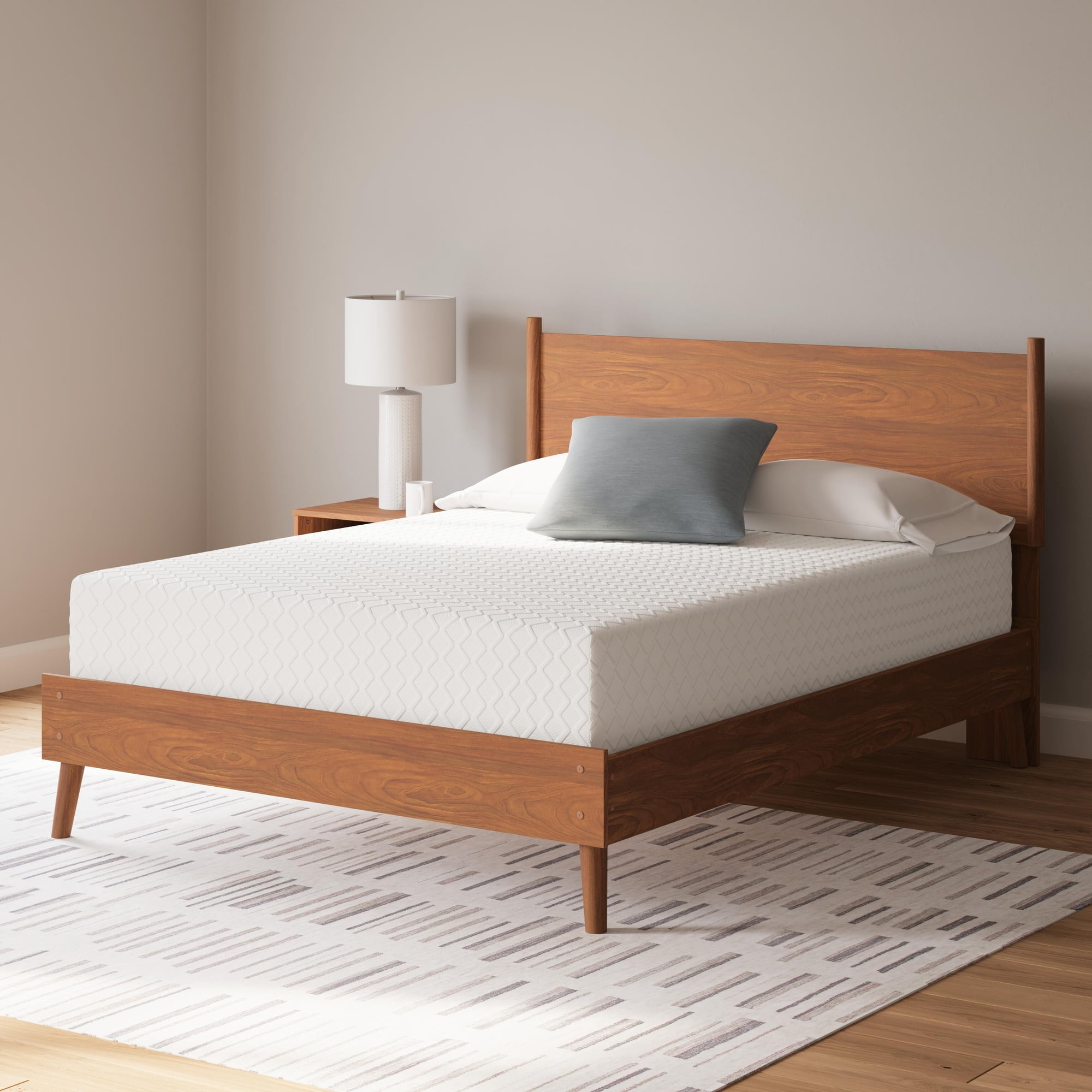 Signature Design by Ashley 12 Inch Chime Medium Firm Charcoal Gel & Green Tea Infused Memory Foam King Mattress for Pressure Relief