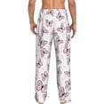 thumbnail image 3 of Daiia Pink Butterflies (2) Men's Sleep Pant with Pockets and Drawstring,Pajama Pants-Small, 3 of 9