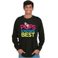 thumbnail image 5 of Popeye Pops Knows Best Dad Father Men's Long Sleeve Tee T Shirt Brisco Brands X, 5 of 6