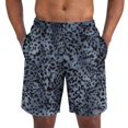 thumbnail image 2 of BRANROY Men's Leopard Print Athletic Shorts - Lightweight Breathable Elastic Waist Casual Shorts for Men,Gym Shorts for Beach and Running,Navy,L, 2 of 4