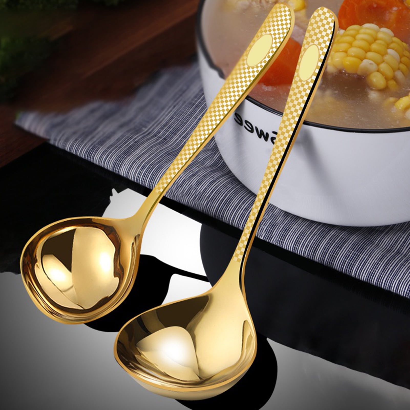 Visland Soup Ladle Spoon with Comfortable Grip Cooking and Serving