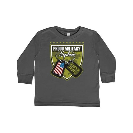 

Inktastic Proud Military Nephew Outfit Gift Toddler Boy Girl Long Sleeve T-Shirt