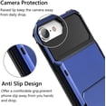 thumbnail image 2 of Dteck Wallet Case for Apple iPhone SE 2022 & 2020 / iPhone 7 / iPhone 8, Credit Card Holder ID Slot Pocket Dual Layer Protective Bumper Rugged TPU Rubber Armor Hard Shell Cover, Blue, 2 of 6