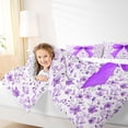 thumbnail image 4 of Feelyou Dreamy Purple Bowknot Full Size Comforter Sets for Kid, Spring Flower Floral Bedding Comforter Set, Western Fashion Style Reversible Bedding Sets, Lightweight Room Decor, 3-Piece, 4 of 8