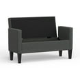 thumbnail image 5 of 46" Upholstered Storage Bench with Track Arms and Wood Legs in Dark Gray, 5 of 7