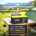 thumbnail image 5 of LOSSIGY 24V 200AH LiFePO4 Lithium RV Battery, Perfect for Solar System, Marine, 5120Wh 5000+ Deep Cycles, Built in BMS with 10 Yrs Lifespan, 5 of 6