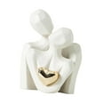 thumbnail image 4 of Estatua de pareja abrazada de cerámica, accesorios minimalistas multiusos románticos para Blanco, 4 of 9