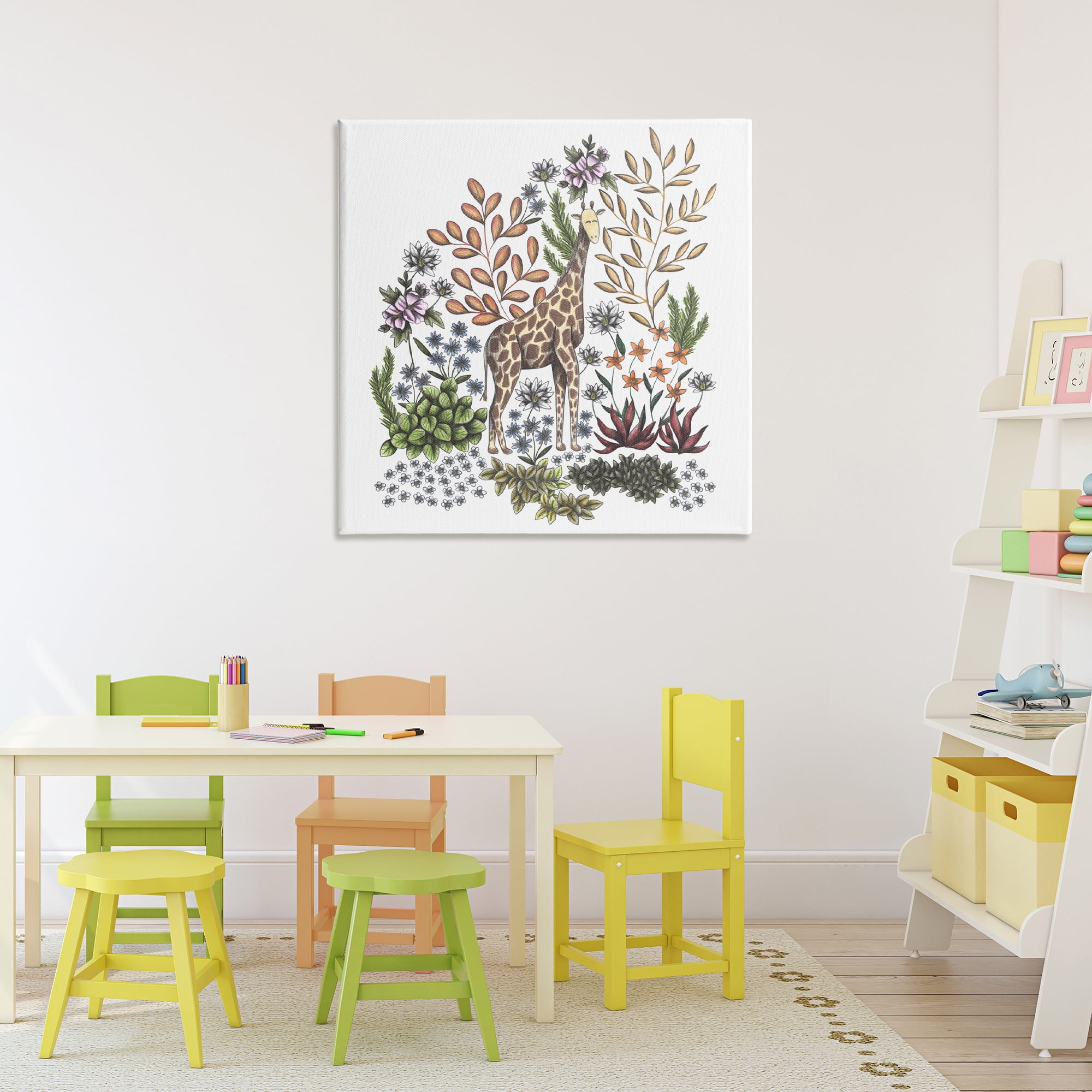 Jungle Wildlife Giraffe Canvas Wall Art, design by Cecilia Battaini
