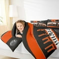thumbnail image 4 of Homewish Rugby Helmat Queen Comforter Set,Boys Football Sport Bedding Sets,Orange Brown Bedding Comforter Set For Teens,Microfiber Bedroom Decor Reversible,3pcs, 4 of 8