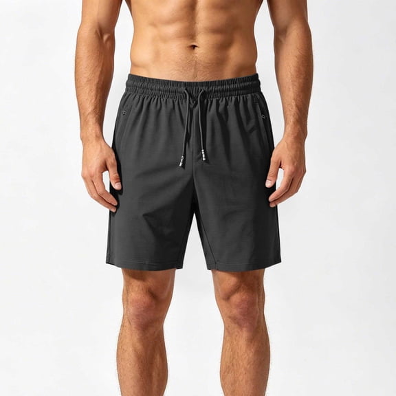 Aimik Quick Dry Running Shorts for Men Zippered Side Pockets Lightweight Breathable Summer Workout Shorts for Fitness