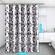 thumbnail image 4 of Cortina de ducha con estampado de mosaico, antimoho y antibacteriana para baño (180x200cm, gris (mosaico)) ER, 4 of 5