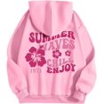 thumbnail image 5 of Pink Graphic Hoodie For Women 2024 Cute Preppy Sweatshirt Long Sleeve Drawstring Pullover Tops With Pockets, 5 of 5