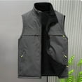 thumbnail image 3 of Lmnyox Men's Reversible Vest Zip Up Stand Collar Sleeveless Vest Jacket with Pocket Winter Vest Outerwear, 3 of 8