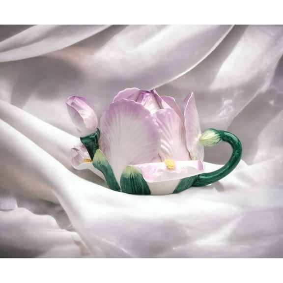 Ceramic Iris Flower Teapot 6.5 inches