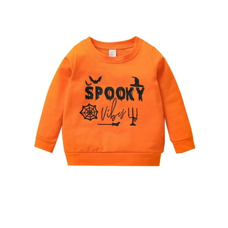 

Canrulo Kids Baby Boys Girls Halloween Tops Printing Pullover Hoodies Sweatshirt Orange 12-18 Months
