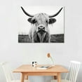thumbnail image 2 of GOSMITH  Highland Cow Canvas Wall Art Black and White Animal Wall Art Cow Wall Art Canvas Prints for Living Room Bedroom Office Wall Decor Home Decor, 2 of 4