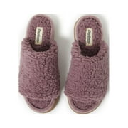 Dearfoams Cozy Comfort Women's Teddy Pile Open Toe Scuff Slippers
