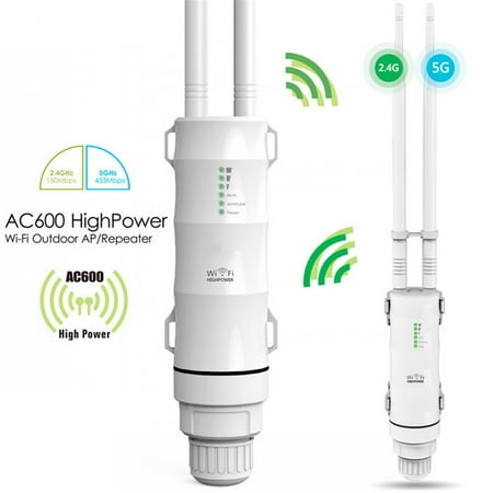 Wavlink High Power AC600 Dual Band 2.4/5.0G Indoor Outdoor Wi-Fi Extender/ Access Point w/Passive PoE Injector with Dual Omni Directional Antennas Extend Your Wi-Fi (Best Network Extender For Home)