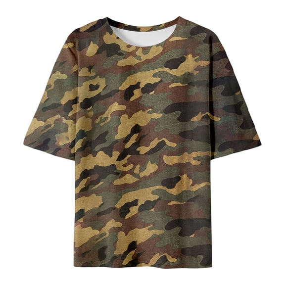 CONZONE Women's T Shirts Short Sleeve T-Shirts for Women Trendy Camouflage Soft Loose Fit 2026 Fashion Tops for Lady