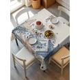 thumbnail image 2 of Blue Starfish Coastal Suqare Tablecloth - 54 x 54 Inch, Eucalyptus Summer Nautical Shell Rustic Waterproof & StainResistant Tablecloth, Washable Oil-proof Table Cover for Dining/Party/Wedding/Buffet, 2 of 9