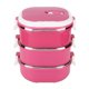 thumbnail image 1 of Caja de almacenamiento de alimentos con aislamiento portátil de acero inoxidable, recipiente para almuerzo y cena, color rojo para viajes de estudiantes, 1 of 8
