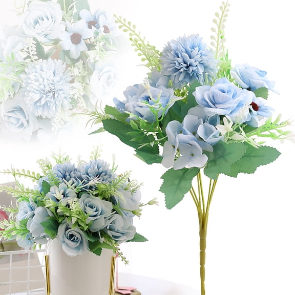 Clearance Artificial flowers under $5,Wedding Rose Bouquet Lifelike And Artificial Flower Arrangement For Home Decor Bridal Showers