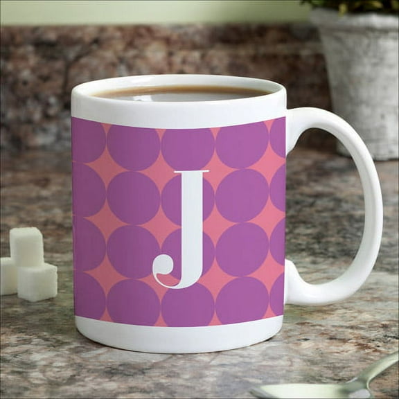 Personalized Purple Polka Dots Coffee Mug