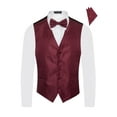 thumbnail image 1 of Men's Premium Vertical Lines Tone on Tone Stripes Vest - NeckTie – Bow Tie - Pocket Square 4 Piece Set for Suits & Tuxedos-Many Colors, 1 of 4