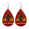 thumbnail image 2 of Xihbxyly Pendientes Navideños de Piel Sintética con Forma de Lágrima, 2 of 2