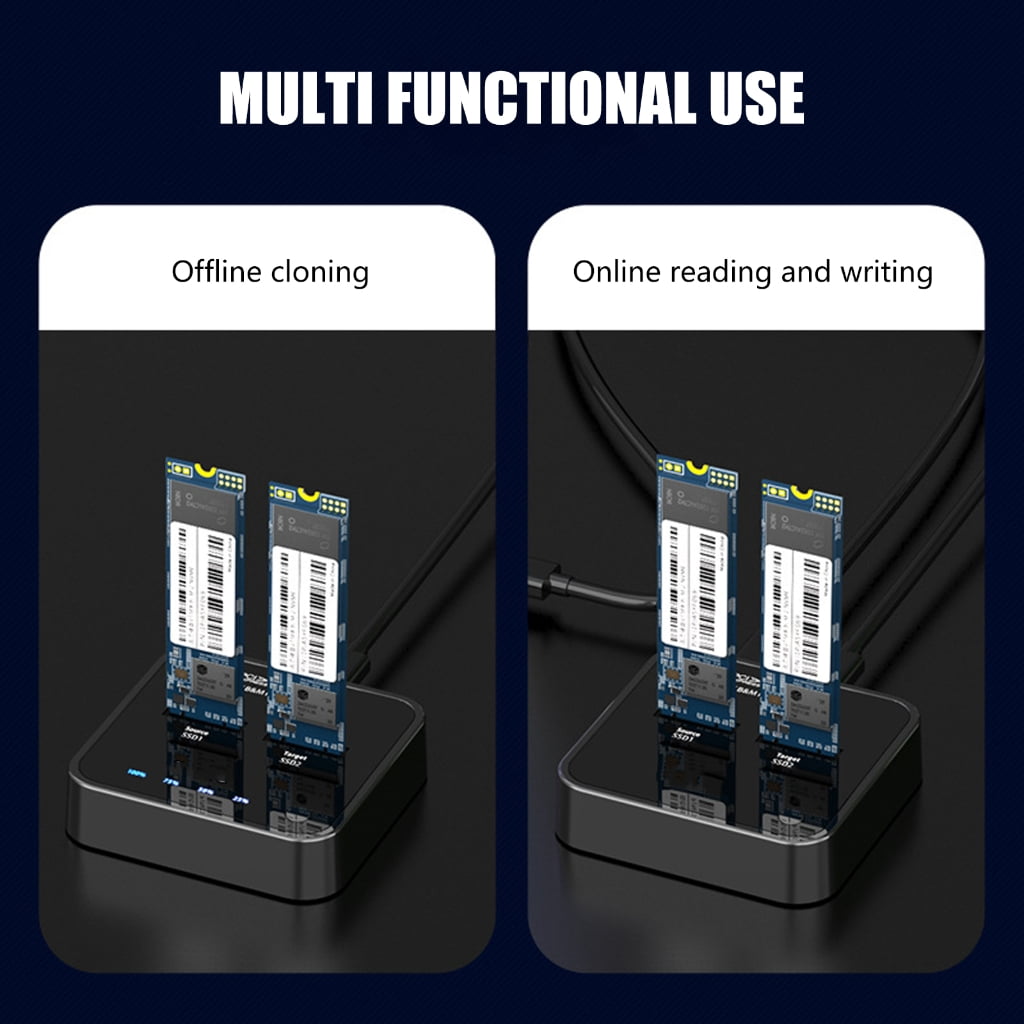 AOOOWER M.2 SSDs Enclosure with Offlines Clone Function, SATAs/PCIe Support, USB 3.1 Gens2 Interfaces for Fast 10Gbps Data Transfer