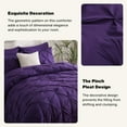 thumbnail image 3 of 7 Pieces Pinch-Pleated Comforter Set, Purple Queen Size, 3 of 8