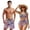80s Hippie Flowers, variant on Camouflage Couple Matching Beach Set Men Board Shorts Women Drawstrings Bikini High Waisted Bathing Suit Matching Swimwear Hawaiian Style Vacation Outfit for Beach