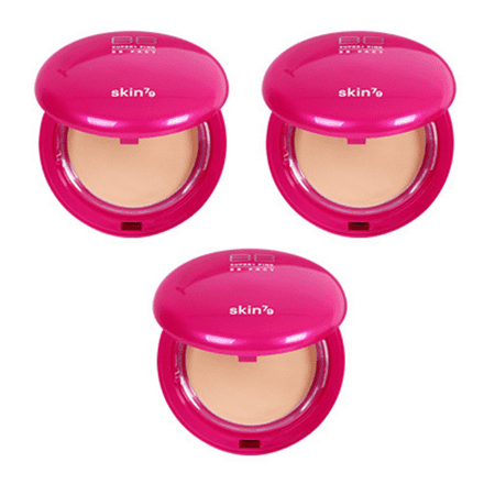 SKIN79 Super Plus Pink BB Pact 15g - Sebum Control Powder, Light Beige Color, 3 Pack