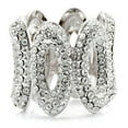 thumbnail image 3 of Rhodium Brass Ring with Top Grade Crystal in Clear for Women Clear Stone Color Style 1W032 Size 6, 3 of 5