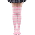 thumbnail image 1 of Extra Long Cotton Stripe Thigh High Socks Over the Knee High Socks, 1 of 5
