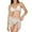 White, variant on 3 Piece Swimsuits for Women Fishnet Halter Triangle String Bikini Sets Sexy Bathing Suits with Cover up Beach Skirt