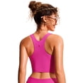 thumbnail image 2 of Top de Bikini CRZ YOGA con Espalda Racer, Acolchado, Cuello Alto Morado XL, 2 of 5