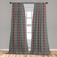 thumbnail image 5 of Ambesonne Modern Curtains, Skull Gothic, Pair of 28"x95", Jade Green Magenta, 5 of 5