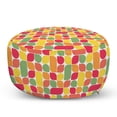 thumbnail image 1 of Autumn Ottoman Pouf, Retro Abstract Leaves Inspired Shapes Illustration with Colorful Design Print, Decorative Soft Foot Rest with Removable Cover Living Room and Bedroom, Multicolor, by Ambesonne, 1 of 3