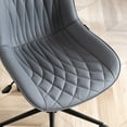thumbnail image 6 of YOUNIKE Upholstered Desk Chair, Armless Computer Chair with Wheels，Modern Faux Leather Office Chair，Adjustable Swivel Rolling Chair，Adjustable Height，Suitable for Office, Home, Gray Purple, 6 of 15