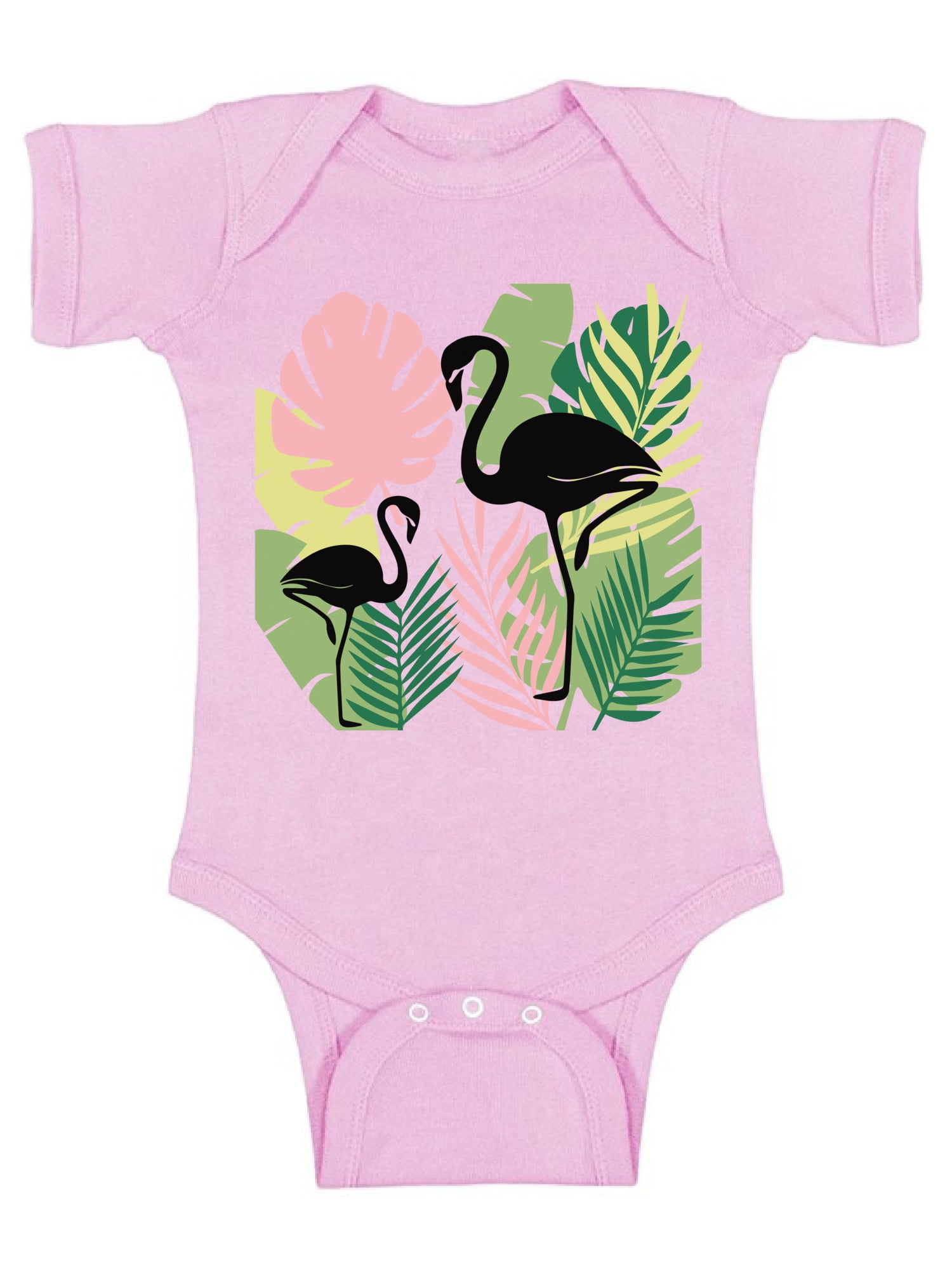 Awkward Styles Black Flamingos Baby Bodysuit Short Sleeve Pink Flamingo
