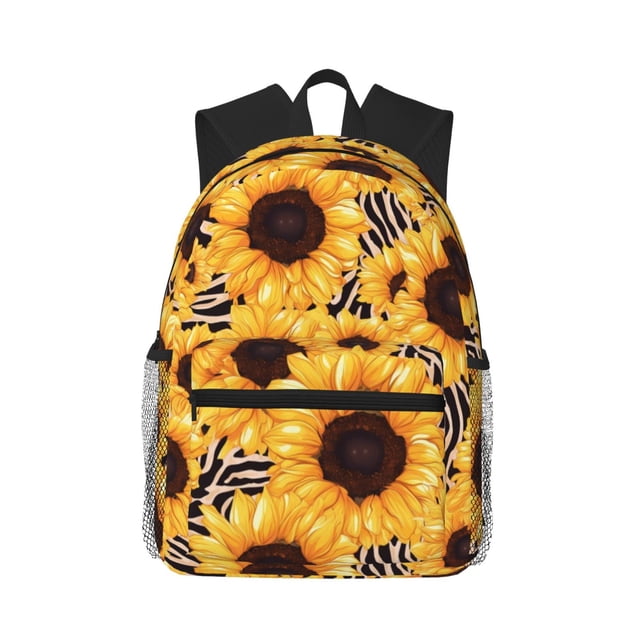 Fotbe Artistic Zebra Print Sunflower Mochila Ligera Casual para Laptop para Hombres y Mujeres, Mochila Impermeable de Uso Diario, Mochila para Universidad