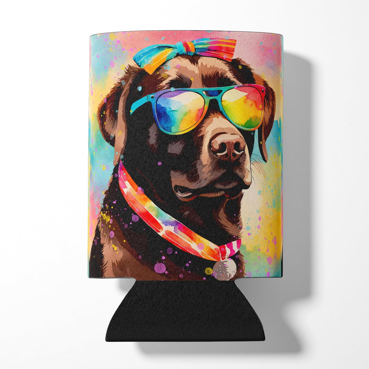 Golden Retriever Hippie Dawg Can or Bottle Hugger 3 in x 5 in