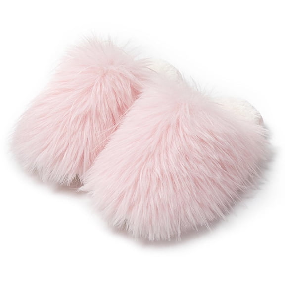 ATENAR Slippers for Women Fleece Wide Womens Shoes Fuzzy House Slipper Pink 36