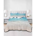 thumbnail image 3 of Summer Beach Twin XL Size Down Alternative Comforter, Lightweight Comforter Quilt Bedding Set with Pillow Shams Blue Coastal Ocean Seaside Nautical All Seasons Bed Comforter Duvet Insert 68"x98", 3 of 7