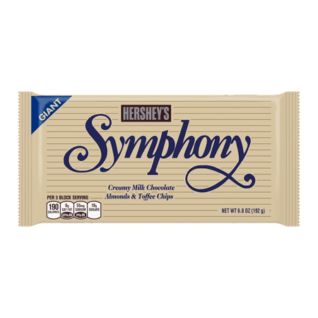 (4 Pack) Hershey's, Giant Symphony Milk Chocolate with Almonds and Toffee Candy Bar, 6.8 (Best Toffee In The World)