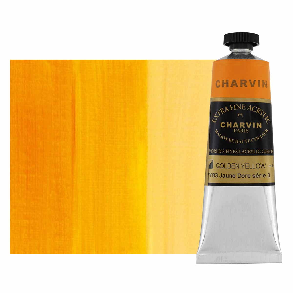 Charvin Extra Fine Professional Artist Acrylic Paint Colors, Nature Themed Hues, 60ml Golden Yellow