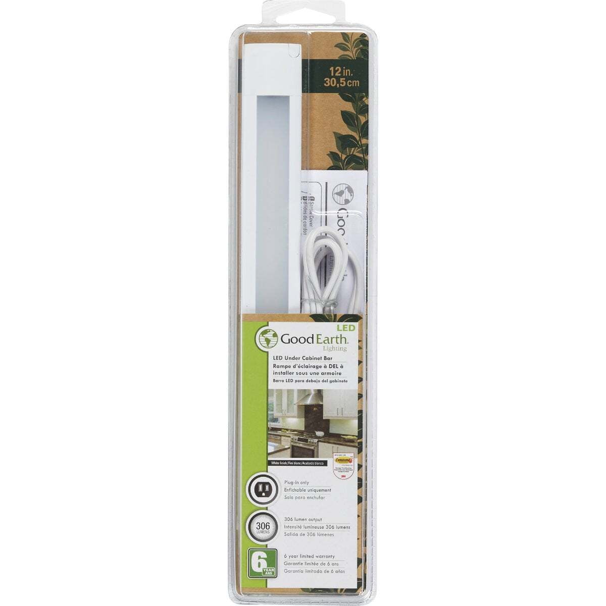 Good Earth Lighting Plug-In LED Under Cabinet Light Bar - Modern - 1 Piece, White